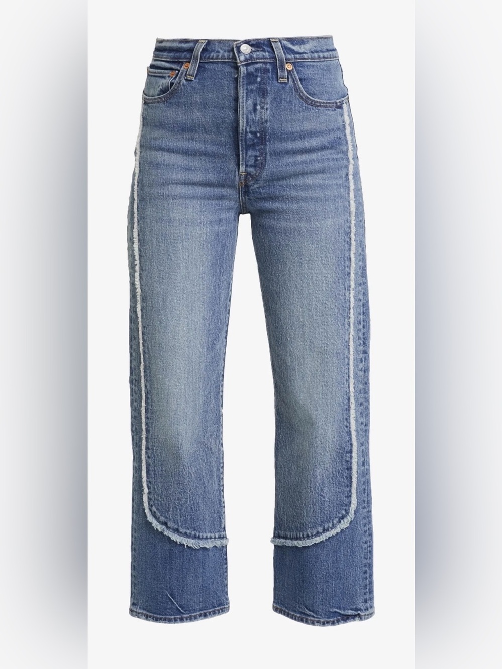Levi’s Ribcage premium reconstructed  Frayed-Trim Women's Jeans